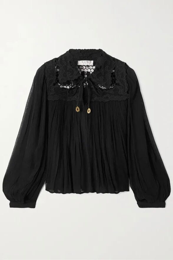 SEA NEW YORK Seidenbluse "DAPHNE" schwarz