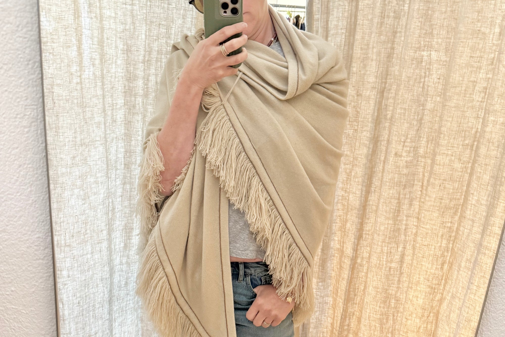 Choice by Réjane Rosenberger Cashmere Poncho light caramel G140