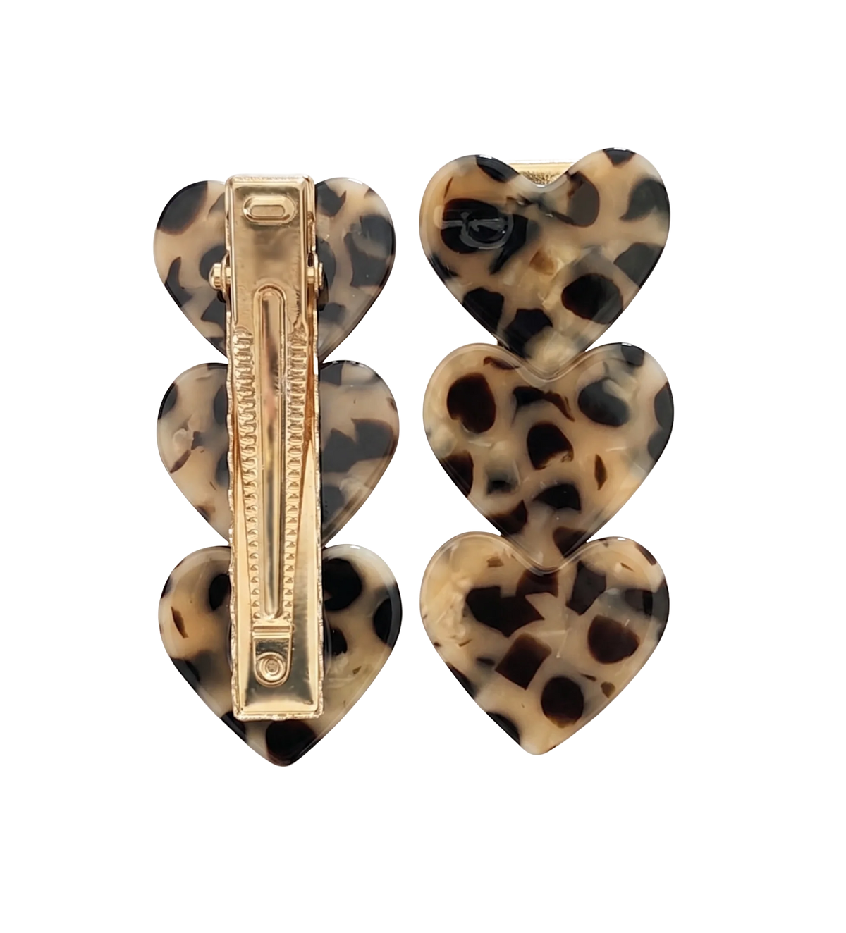 Peignée Paris Clip "Heart" leopard