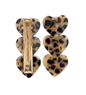 Peignée Paris Clip "Heart" leopard