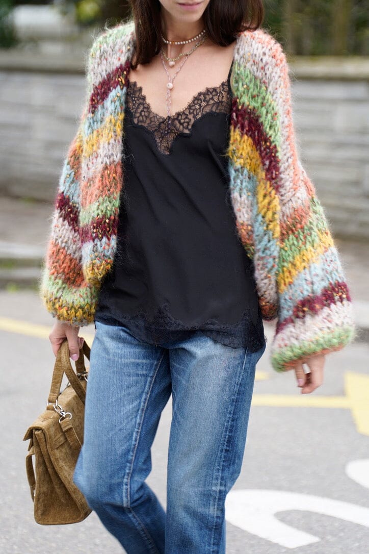 MES DEMOISELLES Seidentop "BARRY" schwarz