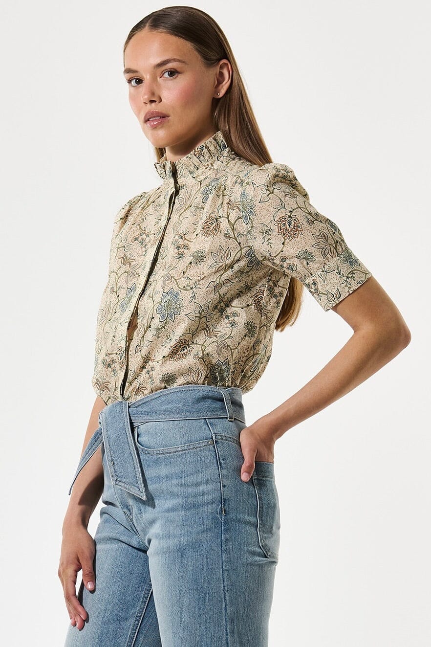 DEA KUDIBAL Baumwollbluse "LINEDEA" latte/mint