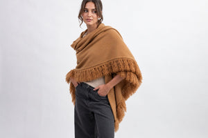 Choice by Réjane Rosenberger Cashmere Poncho burnt orange (G-61)