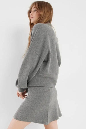 SOSUE Merinowool - Bomber "JOY" grau méliert