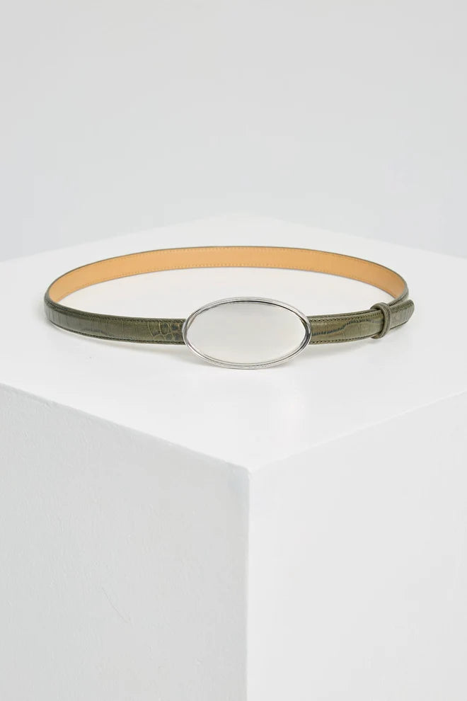 LAURENCE BRAS Ledergürtel "ARIZONA" kaki