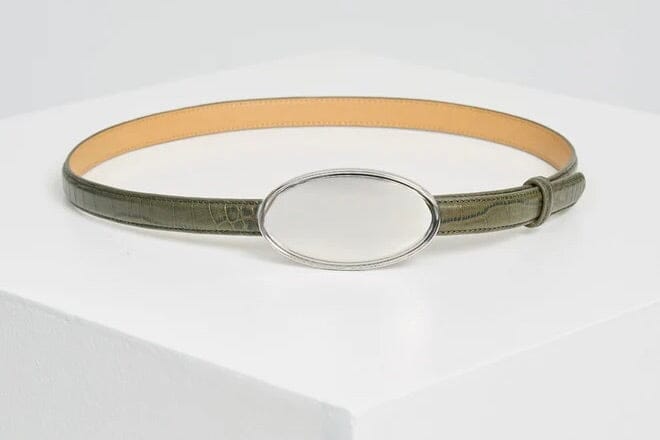 LAURENCE BRAS Ledergürtel "ARIZONA" kaki