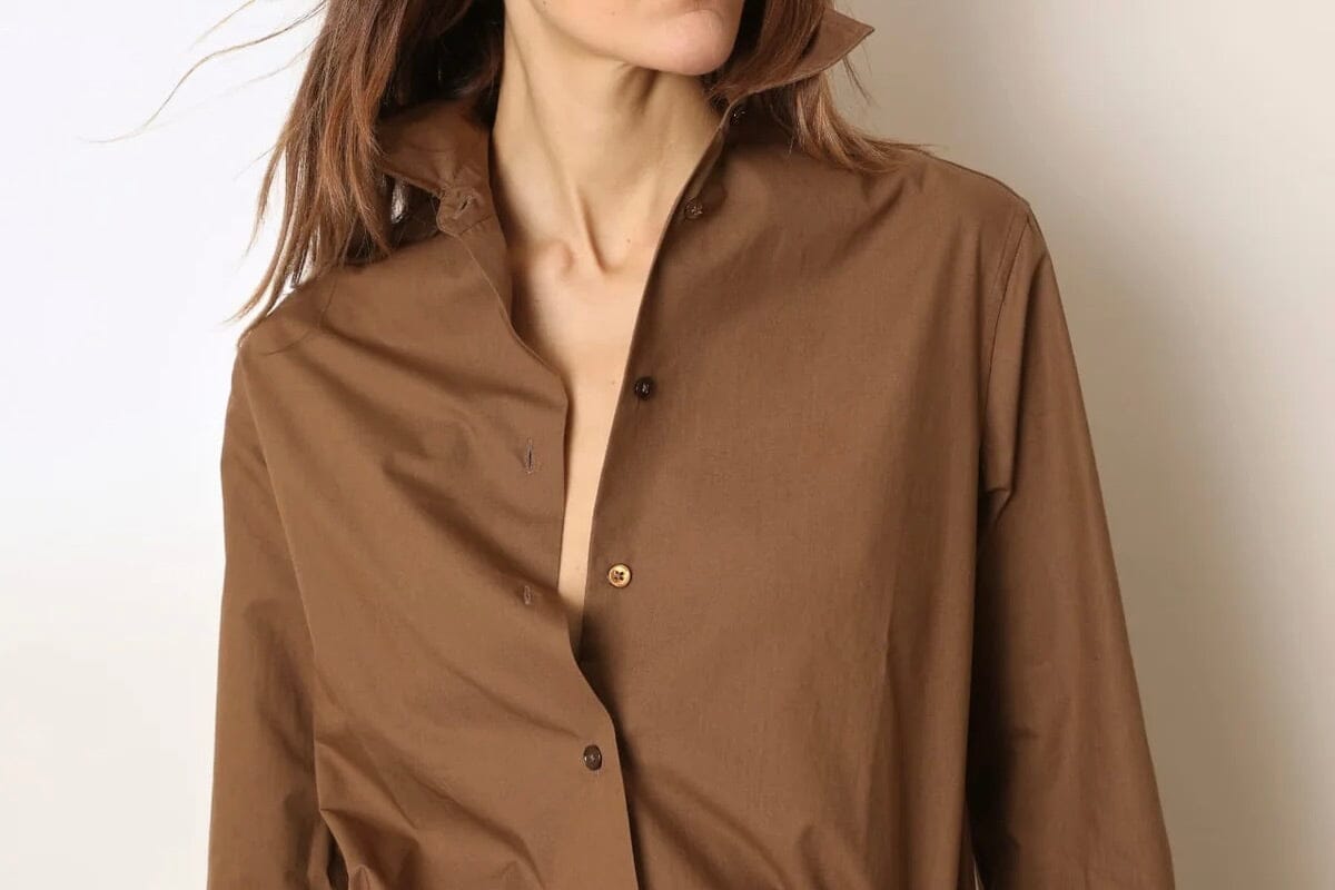LAURENCE BRAS Baumwollbluse "CHIARA" brown cinnamon