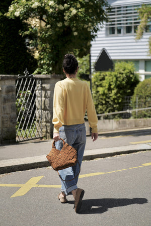 CALAJADE Wildledershopper "MISU" MEDIUM - camel