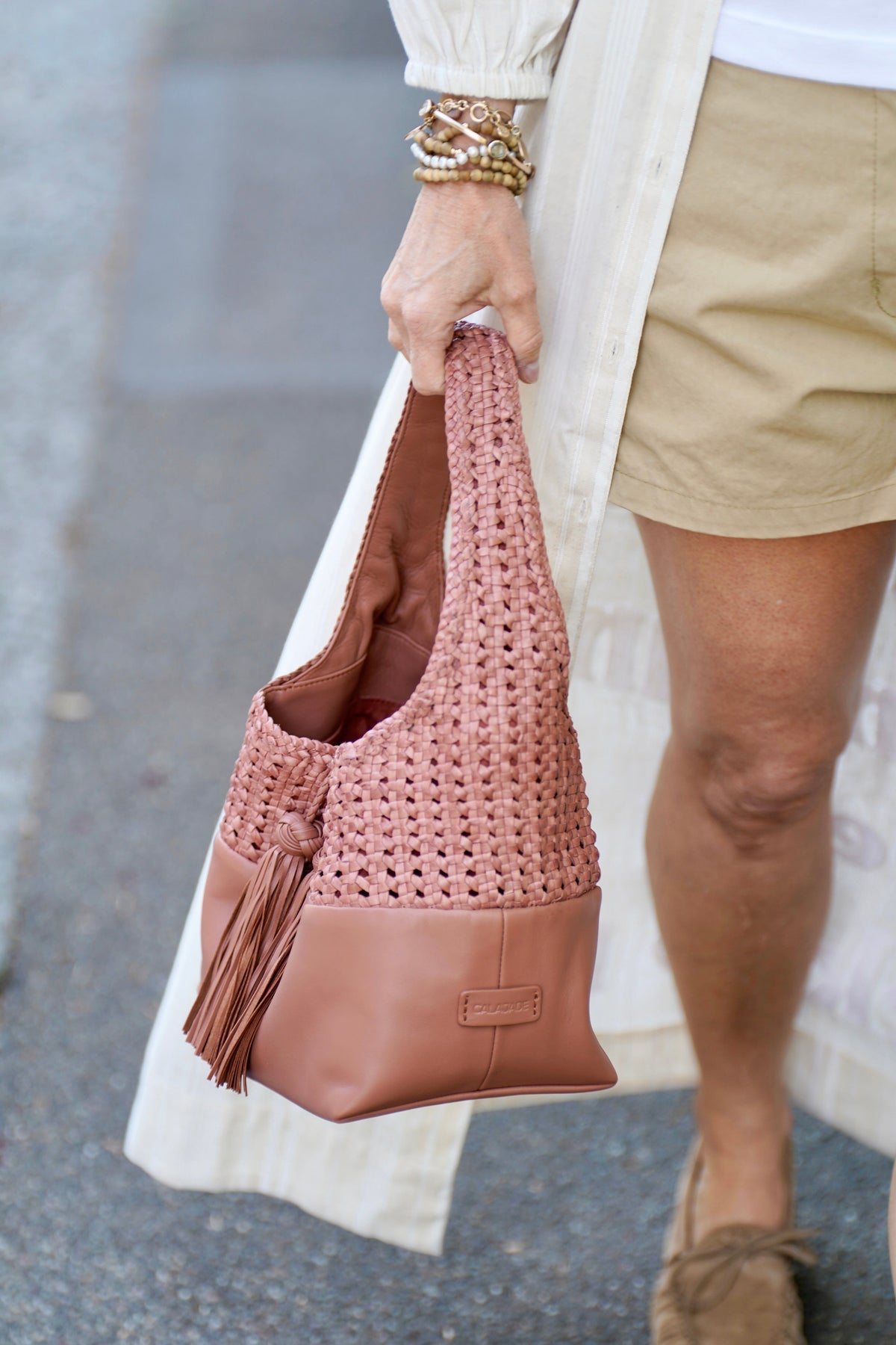 CALAJADE Ledertasche "IAK" camel