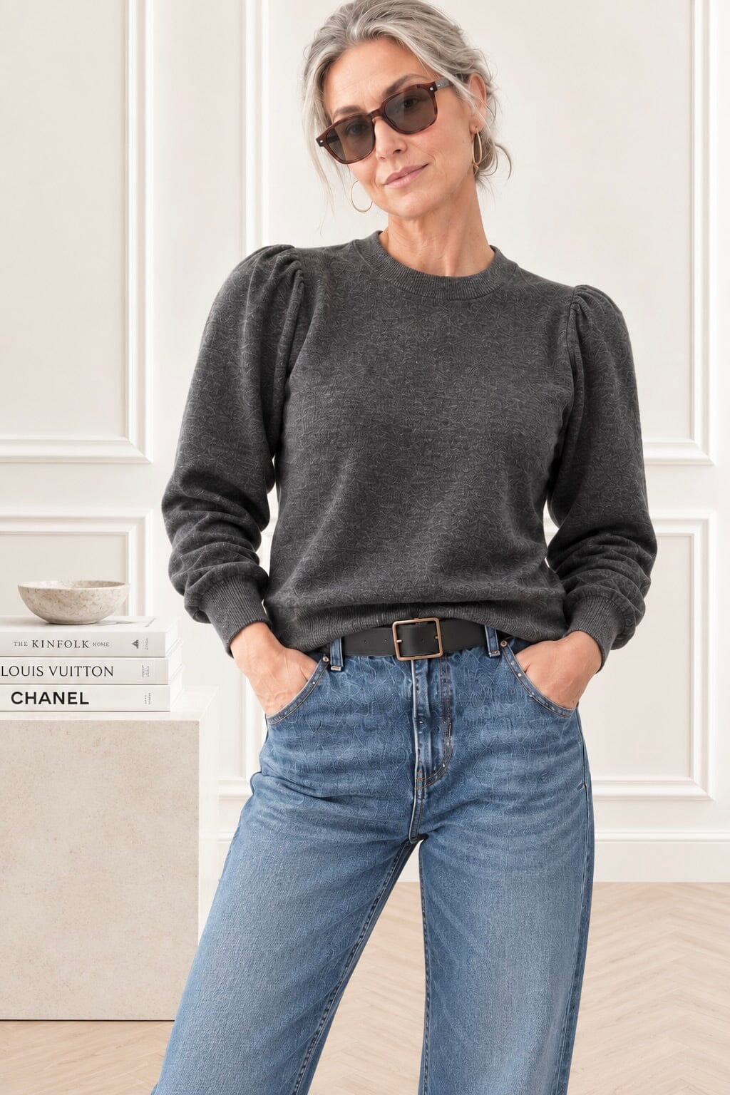 Choice by Réjane Rosenberger Cashmere puffed sweater "Cara" black