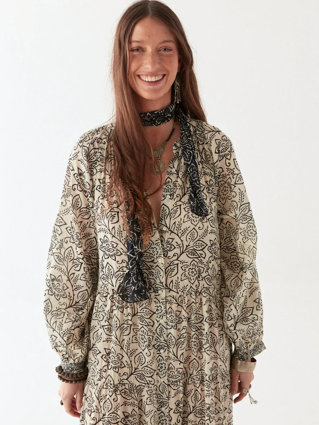 MAISON HOTEL cotton dress "ANTONIA" white lies (C)