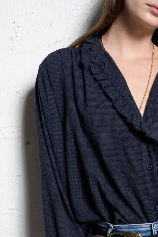 MAISON HOTEL Viscosebluse "CELESTE" nocturne blue