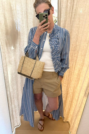 RABENS SALONER cotton shorts "CAITLIN" gray melange