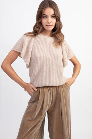 Choice by Réjane Rosenberger Cashmere Puffaermelpullover "Cara" sand