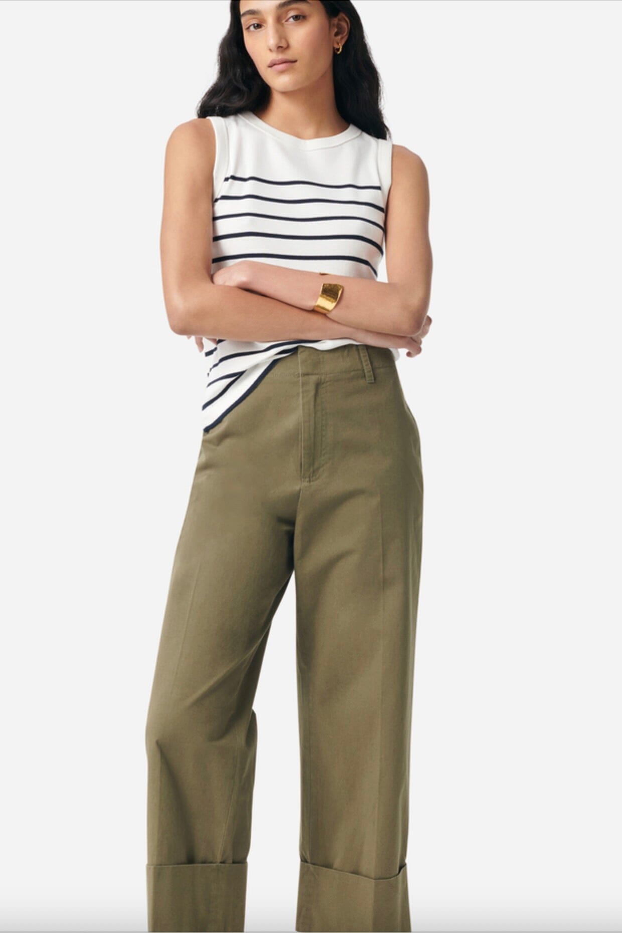 VANESSA BRUNO Baumwollhose "GINGEMBRE" army