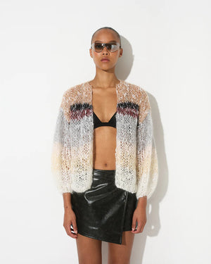 MAIAMI Cardigan "OMBRE" creme/mint