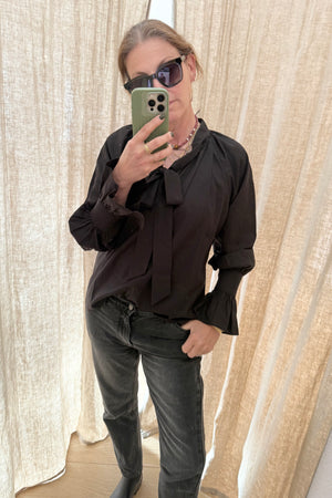 VANESSA BRUNO Baumwollmix Bluse "FATIMA" schwarz