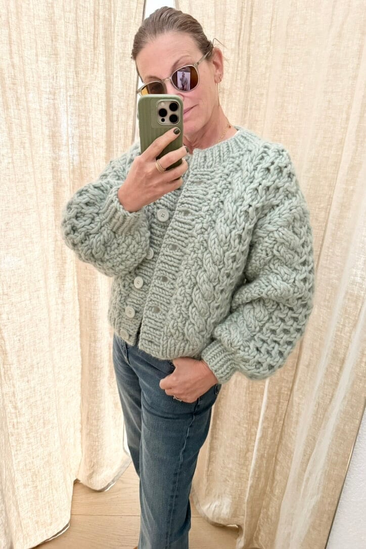 I LOVE MR MITTENS Chunky Wool "HONEY" Bomber sea foam