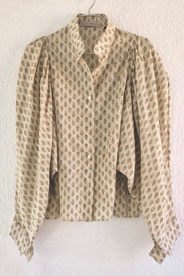 CLARAMONTE Baumwollbluse "Klaus" stripe sand