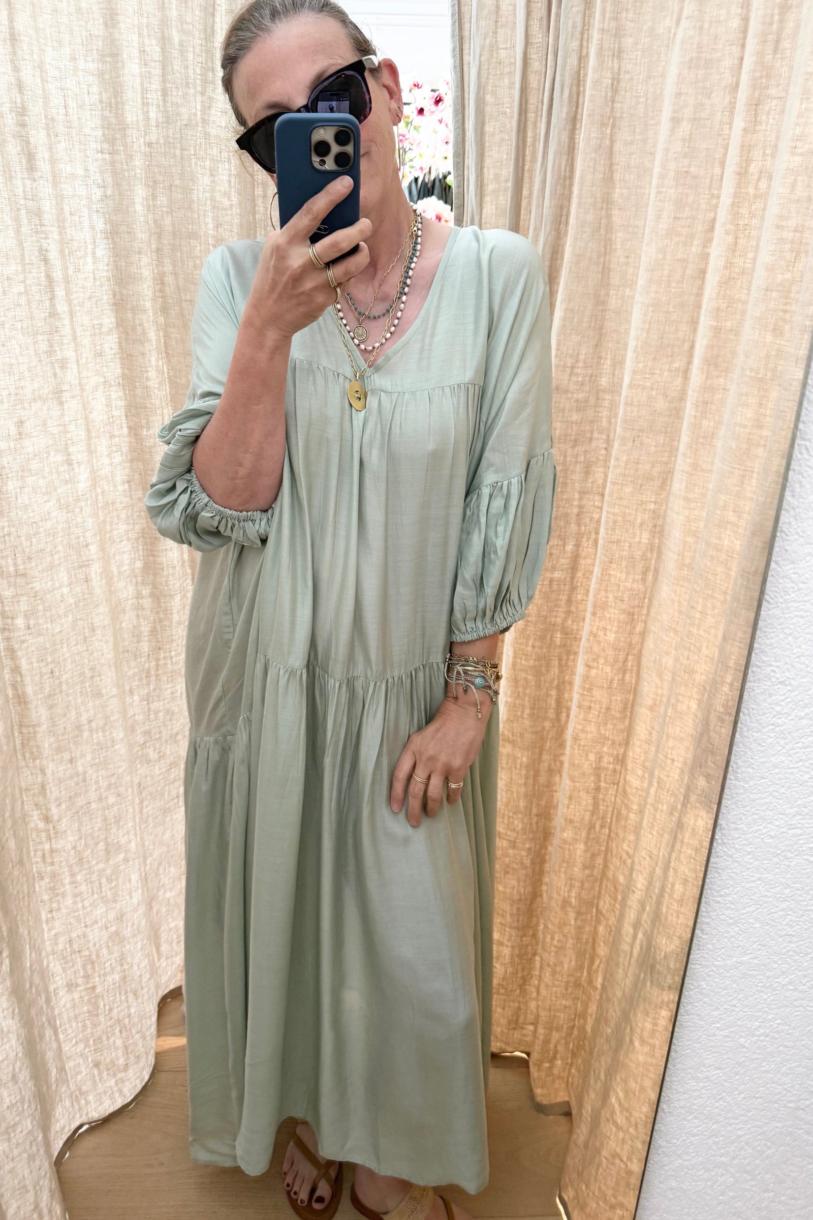 AYRE Viscosekleid "MAUDE" seagrass