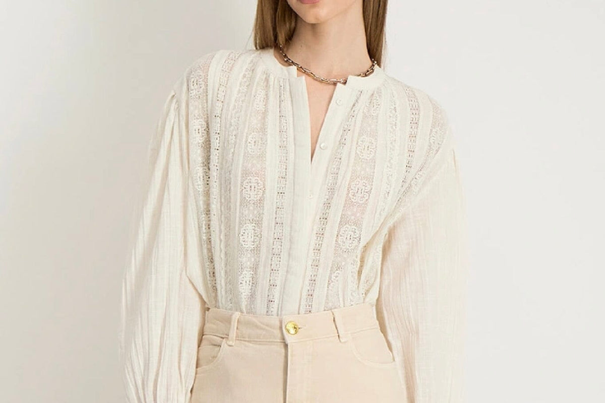 STELLA FOREST Baumwollbluse "ISOLDE" off-white