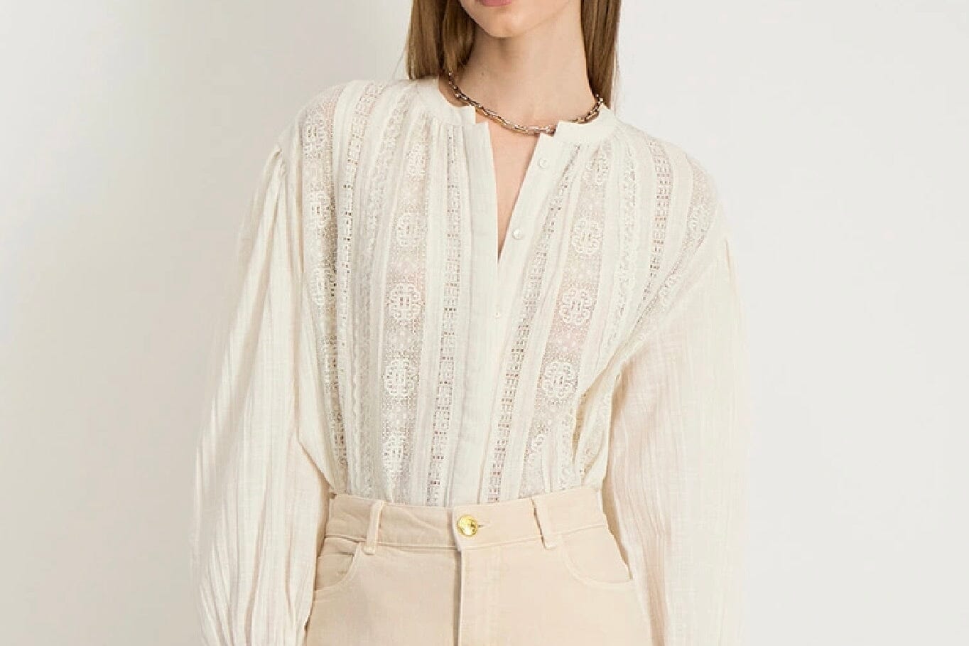 STELLA FOREST Baumwollbluse "ISOLDE" off-white