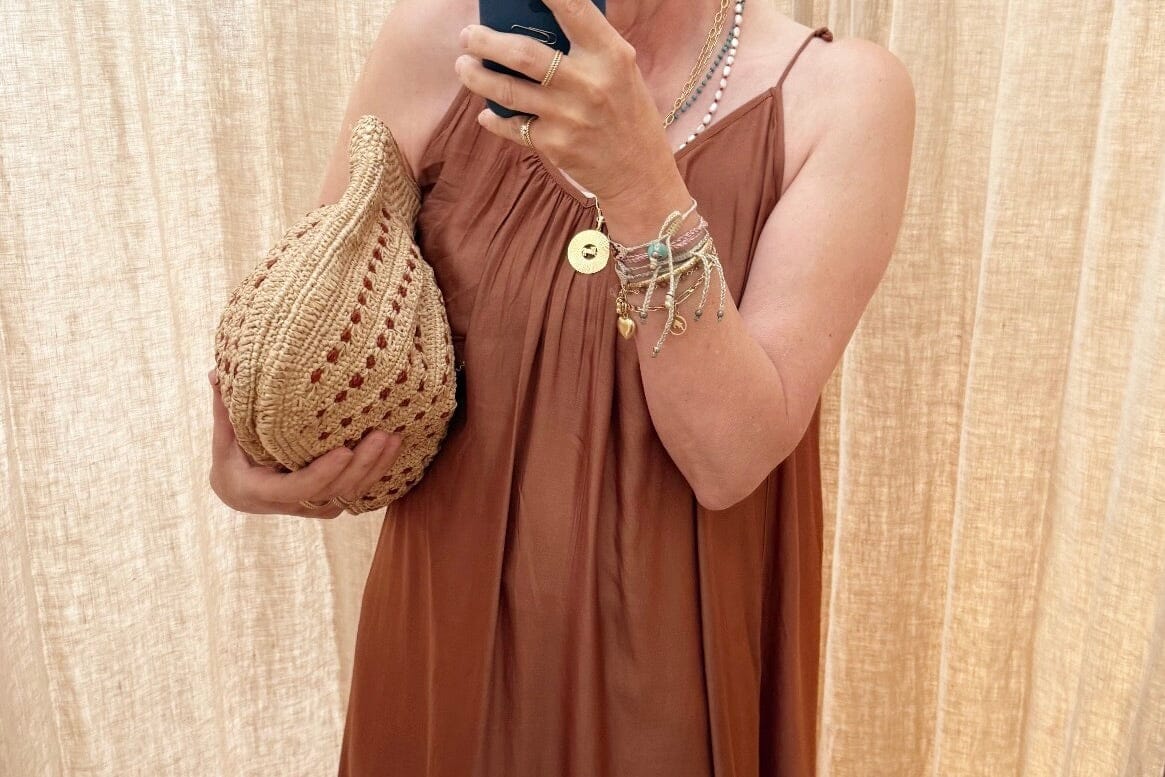 AYRE Trägerviscosekleid "LEXANE" mocca