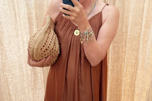 AYRE Trägerviscosekleid "LEXANE" mocca