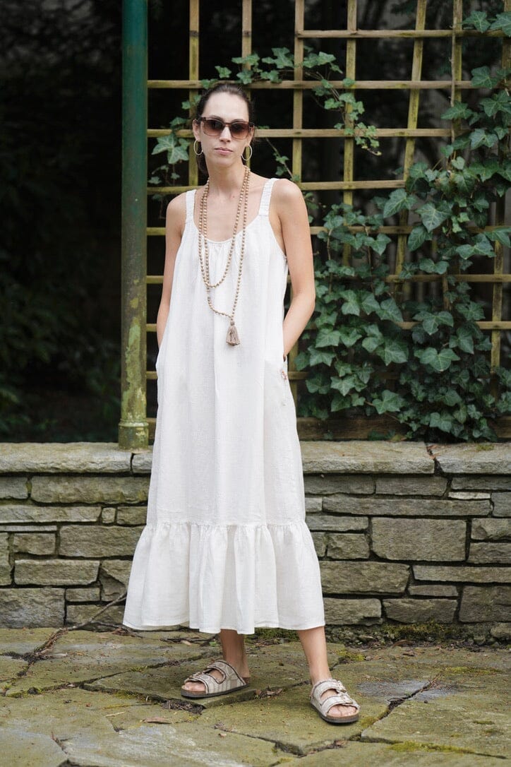 VELVET Leinenkleid "Arale’ off-white (C)