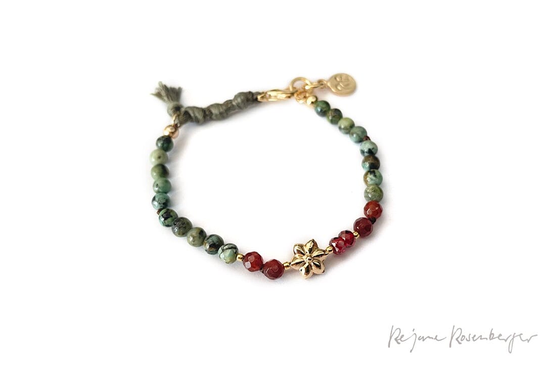 REJANE ROSENBERGER DESIGN Steinarmband "BOHO" mit Baumwolle