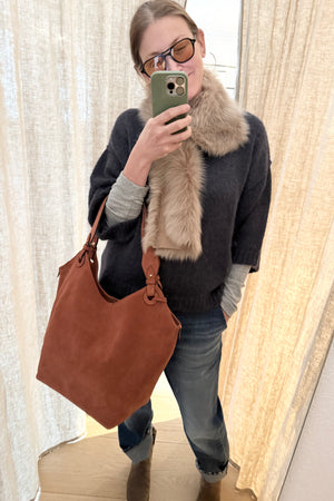 CALAJADE Leather shopper "MISU" L - black