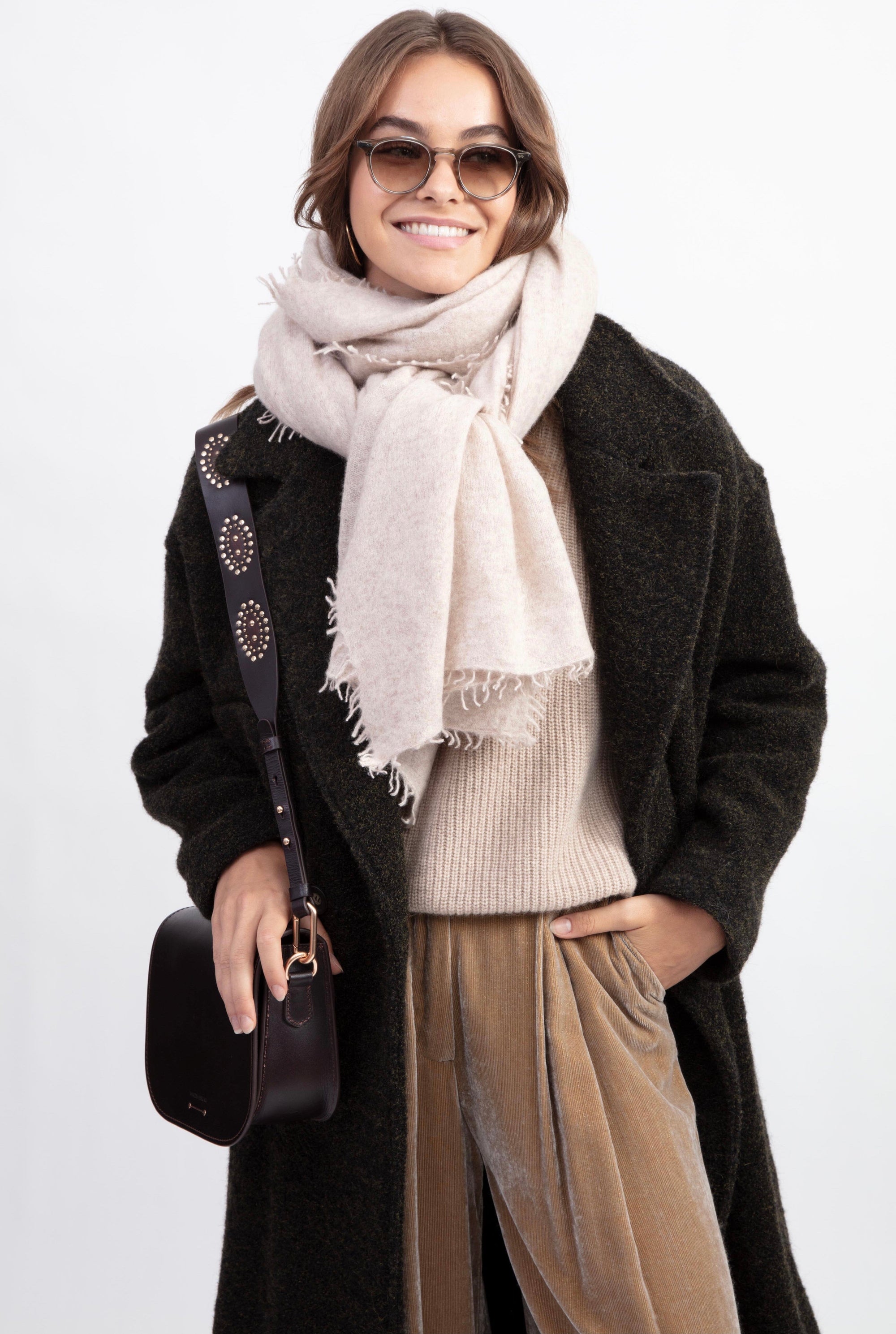 Choice by Réjane Rosenberger cashmere scarf light camel (G-19)
