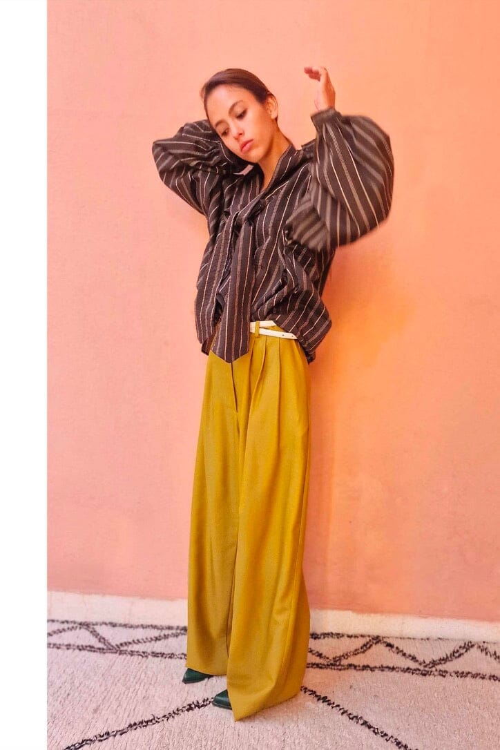 CLARAMONTE Baumwollbluse "Delice" Lavaliere chocolat