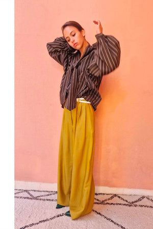 CLARAMONTE Baumwollbluse "Delice" Lavaliere chocolat