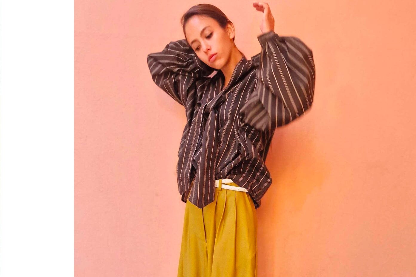 CLARAMONTE Baumwollbluse "Delice" Lavaliere chocolat