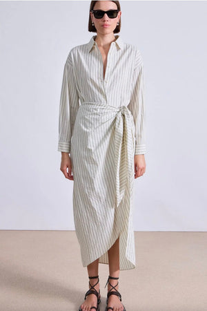 APIECE APART Sarong Shirt Dress "ALESSANDRA" stripe