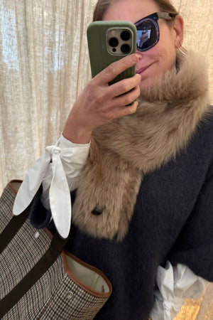 Flanneltasche "Traversée" medium camel check