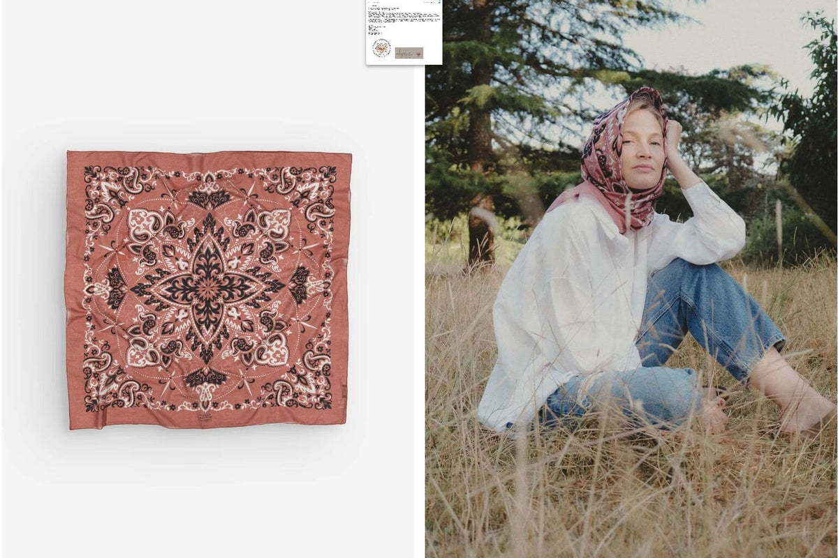 MAISON LECOMTE FLAMANT Baumwollschal "Bandana" rouille