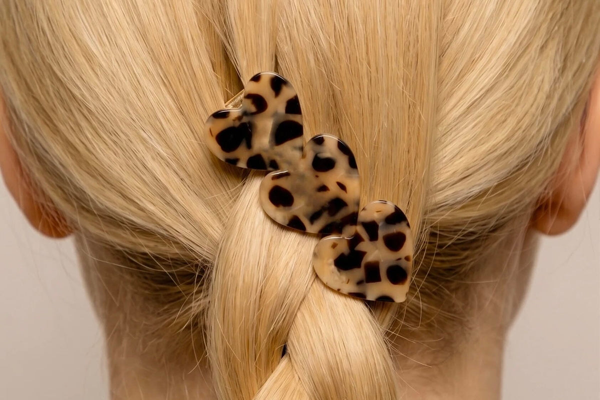 Peignée Paris Clip "Heart" leopard