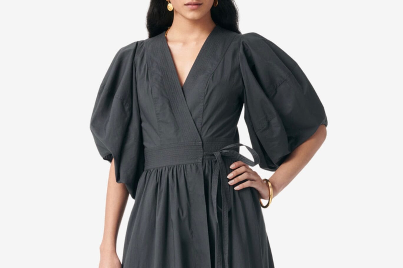 VANESSA BRUNO Baumwollblend- Midikleid "GELYANE" orage