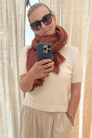 Choice by Réjane Rosenberger cashmere scarf gray méliert (MS-70027)