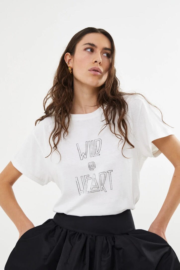 RABENS SALONER T-Shirt "Wild @ Heart" weiss