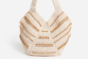 VANESSA BRUNO Raffiabag "Berlingot" off-white