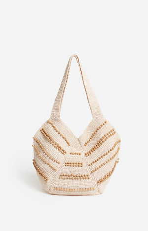 VANESSA BRUNO Raffiabag "Berlingot" off-white