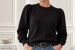 Choice by Réjane Rosenberger Cashmere puffed sweater "Cara" black