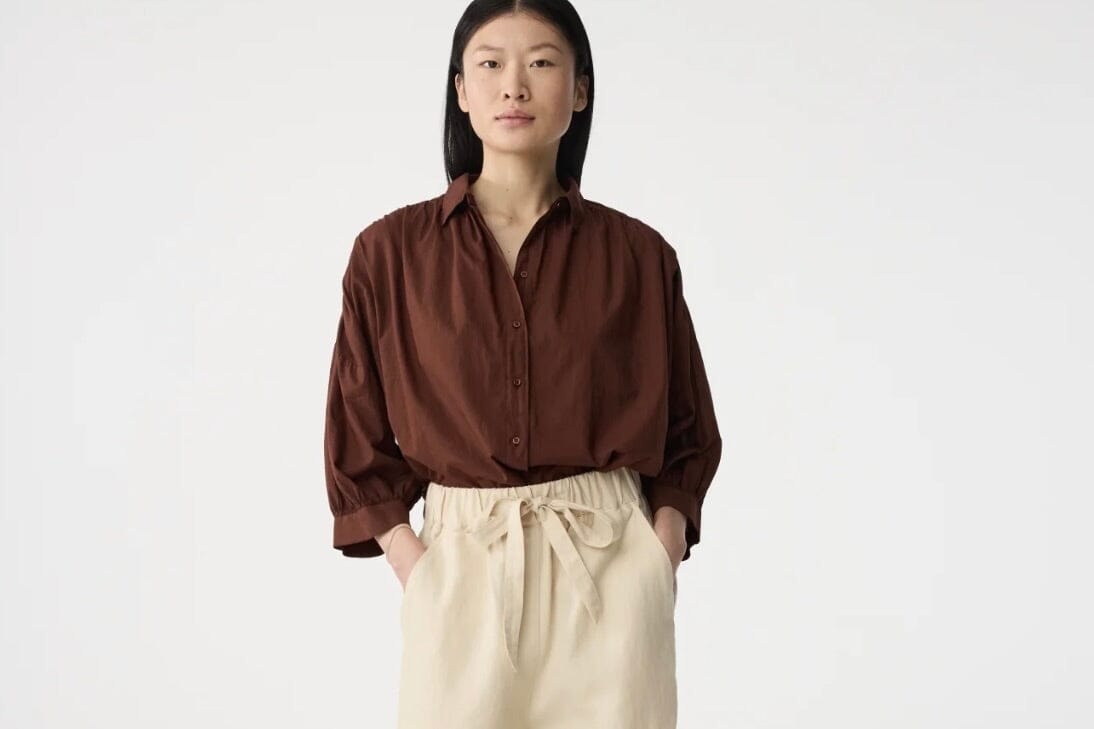 KNIT TED Baumwollbluse "MOOK" brown