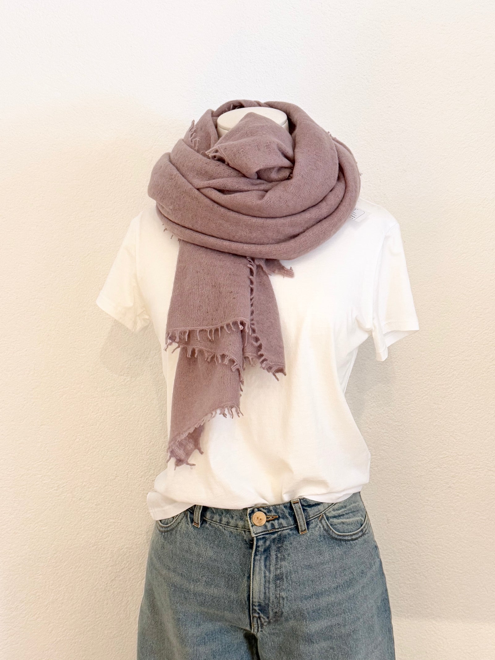 Choice by Réjane Rosenberger cashmere scarf gray méliert (MS-70027)