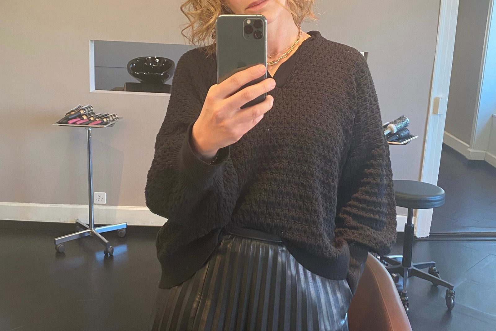 LOVE MR MITTENS Cotton Lace Polo schwarz