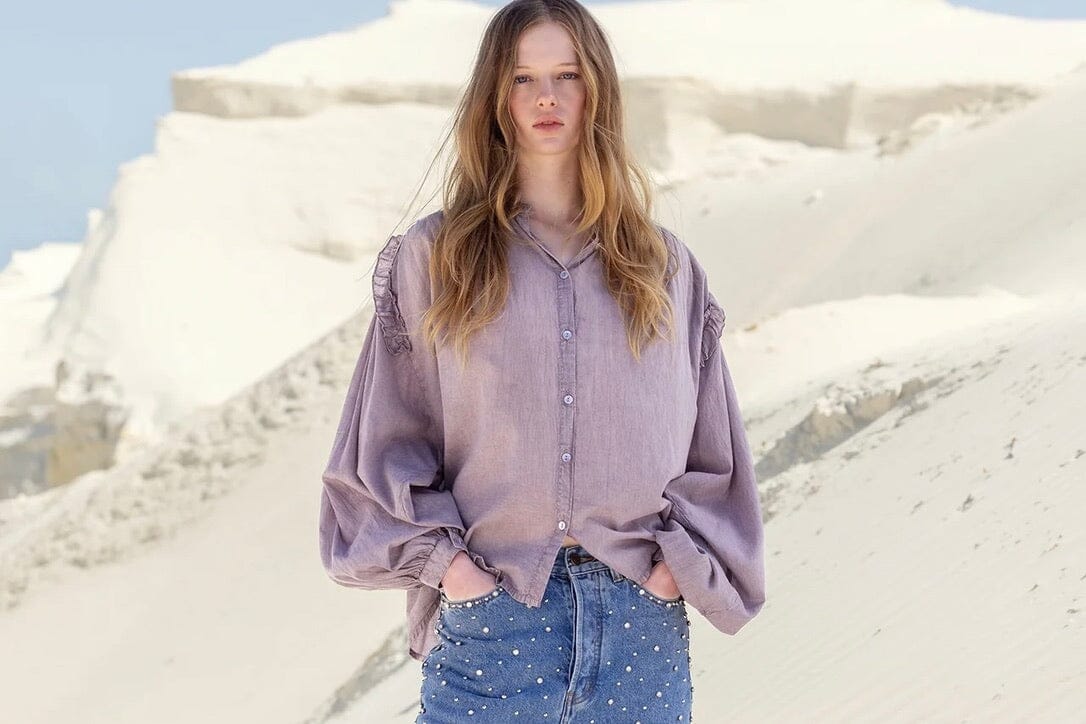 MES DEMOISELLES Baumwollbluse "SATI" purple