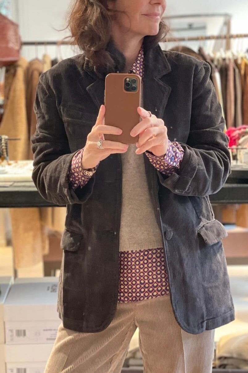 HAPPY HOUSE oversized Blazer "Cord" choco